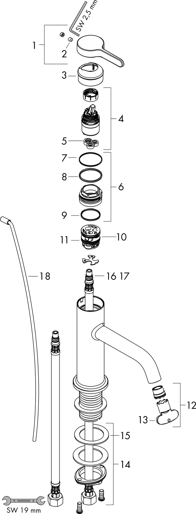 Waschtischmischer 70 Axor Onemit Hebelgriff u.Zugstangen-Ablaufg.chr. Waschtischmischer 70 Axor Onemit Hebelgriff u.Zugstangen-Ablaufg.chr.