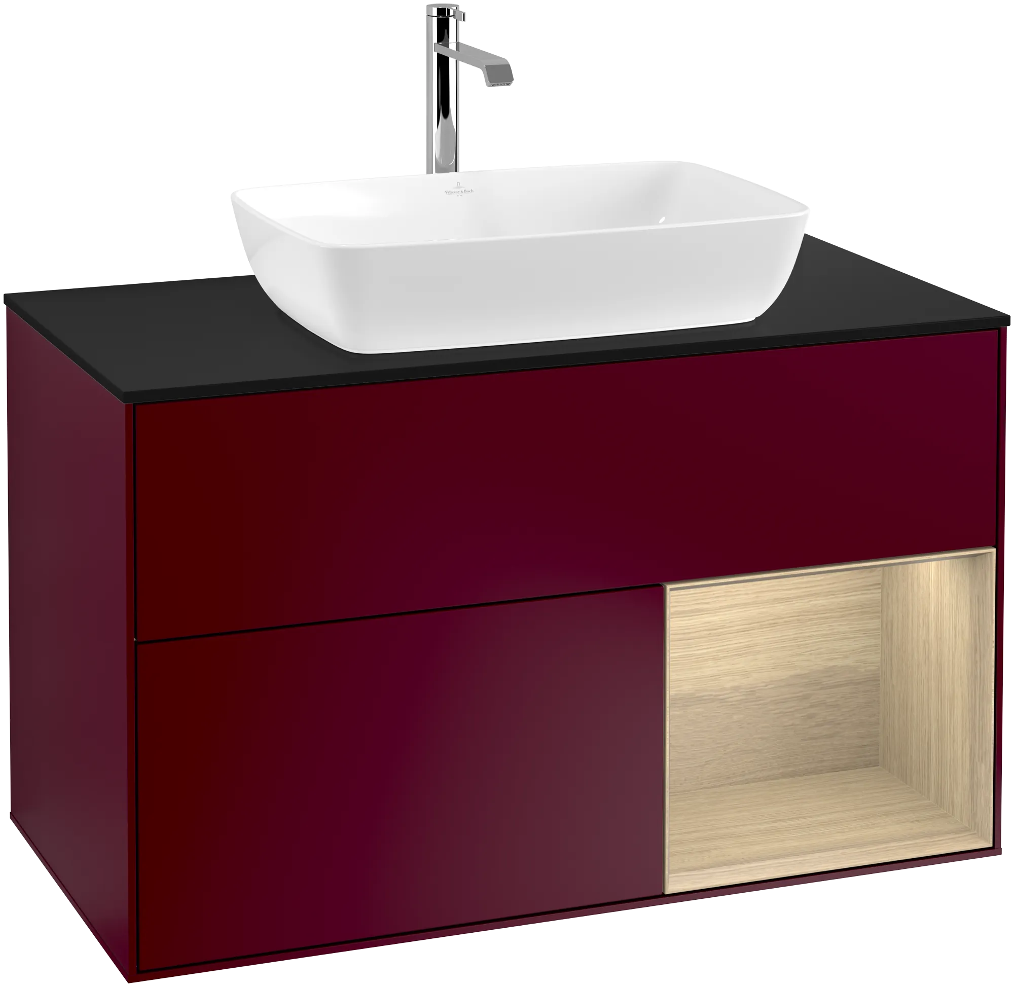 Villeroy & Boch Waschtischunterschrank „Finion“ für Schrankwaschtisch 1000 × 603 × 501 mm Peony Matt Lacquer, für Becken mittig