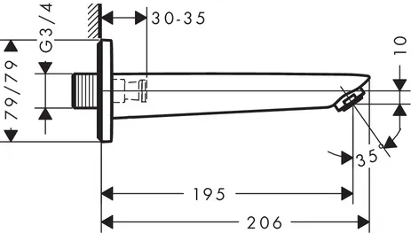 Wanneneinlauf Logis DN20 chrom