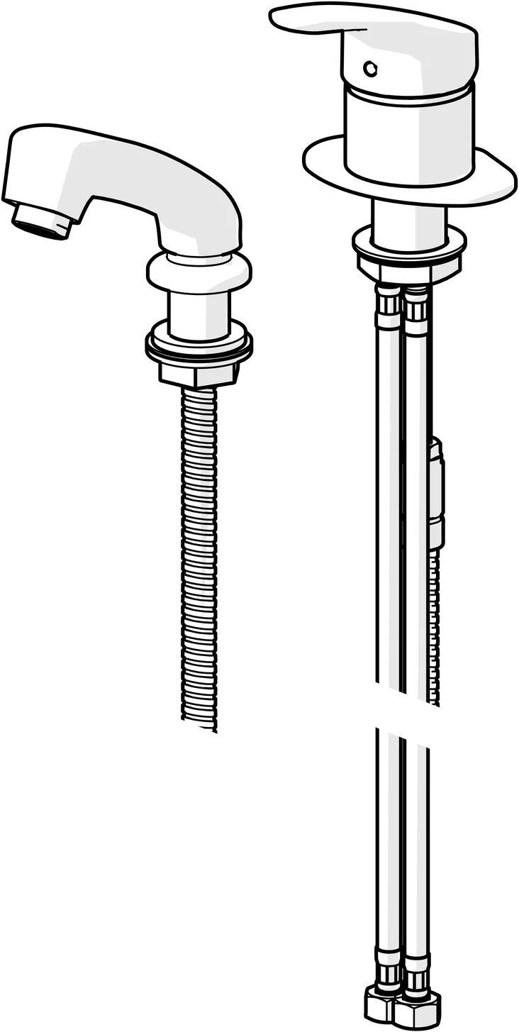 HansaMIX 0126 Rosette rund DN15 Chrom, Einhand-Einlochbatterie für Friseur-Waschtisch