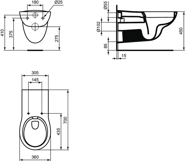 WC „Contour21+“ 36 × 36,5 × 70 cm WC „Contour21+“ 36 × 36,5 × 70 cm