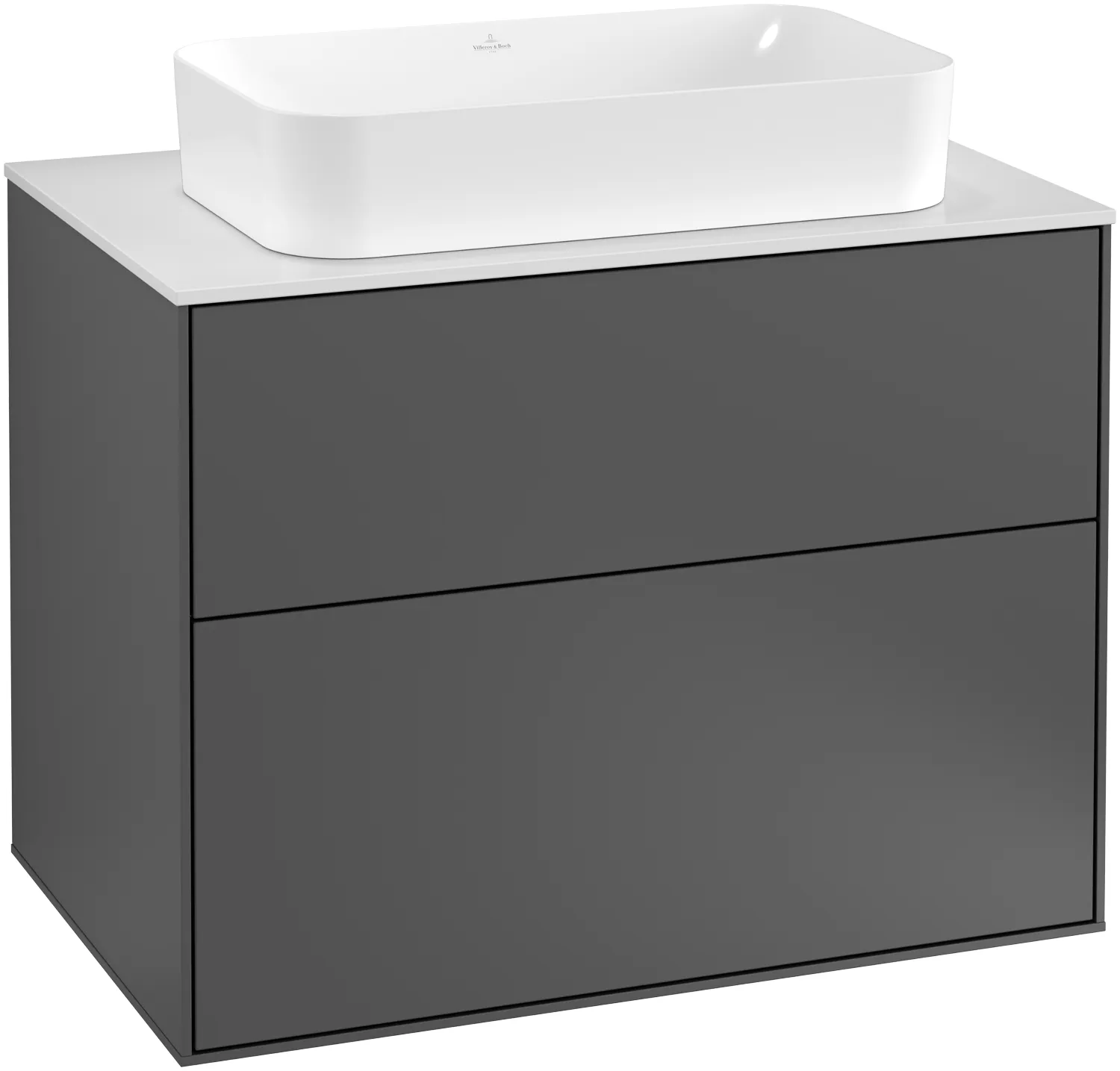 Villeroy & Boch Waschtischunterschrank „Finion“ für Schrankwaschtisch 80 × 60,3 × 50,1 cm 2 Schubladen, für Waschtischposition mittig in mittig