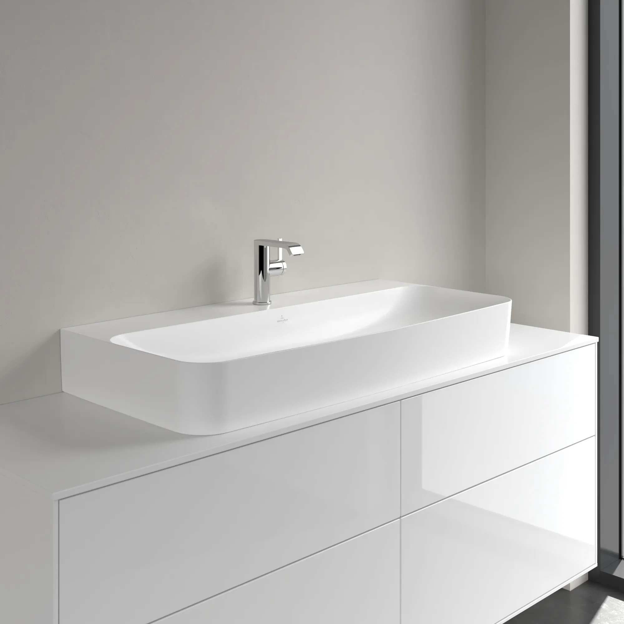 Villeroy & Boch Finion Wandwaschbecken 1000x470x165mm Stone White CeramicPlus mit verdecktem Überlauf Villeroy & Boch Finion Wandwaschbecken 1000x470x165mm Stone White CeramicPlus mit verdecktem Überlauf