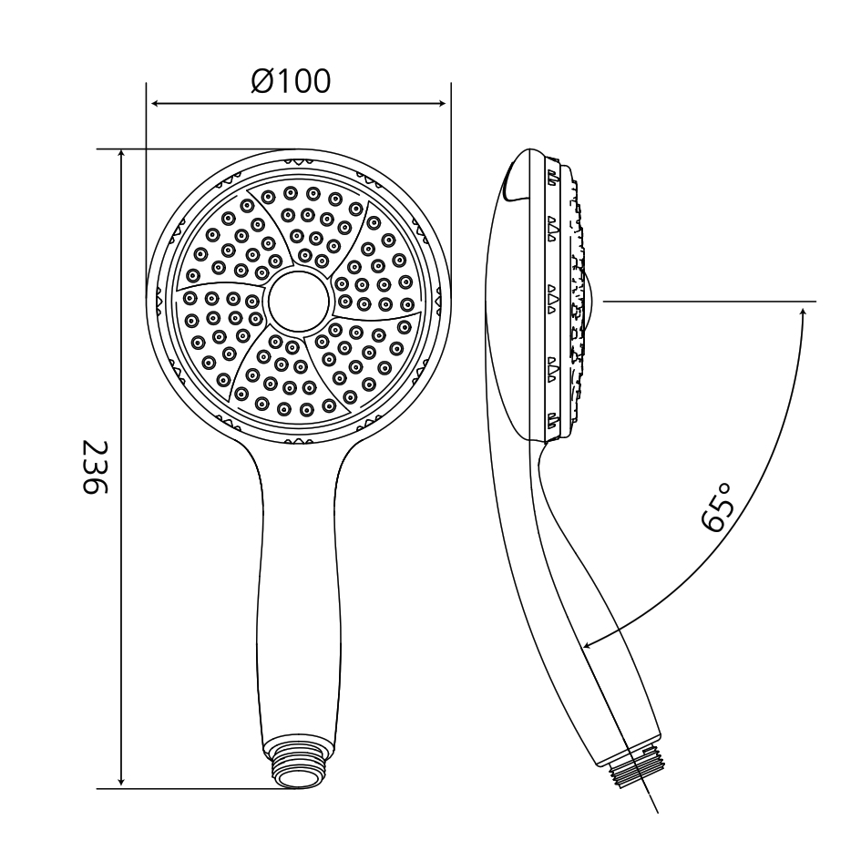 Handbrause AqvaBasic II - 1-strahlig - "easy-clean" - Durchmesser 100 mm - chrom Handbrause AqvaBasic II - 1-strahlig - "easy-clean" - Durchmesser 100 mm - chrom