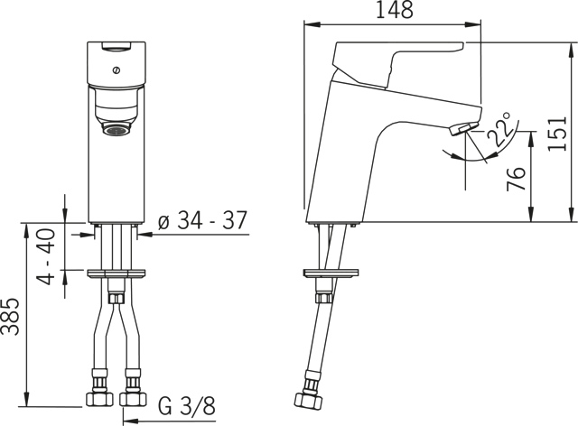 Einhand-Waschtischarmatur „Primo XL“ Ausladung 111 mm in Chrom Einhand-Waschtischarmatur „Primo XL“ Ausladung 111 mm in Chrom