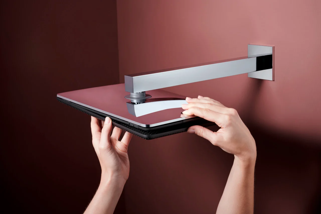 Hansgrohe Raindance Alive Q Kopfbrause, Chrom, 214 x 343 mm, verstellbarer Winkel, DropGuard, RainAir oder PowderRain Strahlart Hansgrohe Raindance Alive Q Kopfbrause, Chrom, 214 x 343 mm, verstellbarer Winkel, DropGuard, RainAir oder PowderRain Strahlart
