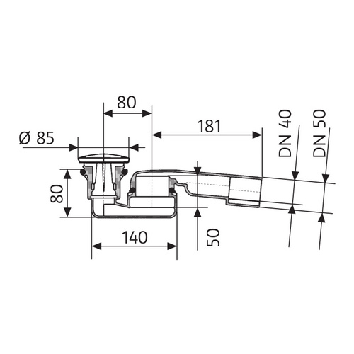 HSK Ablaufgarnitur waagerecht für Duschwannen mit integrierter Ablaufrinne „superflach“, Abgang waagerecht HSK Ablaufgarnitur waagerecht für Duschwannen mit integrierter Ablaufrinne „superflach“, Abgang waagerecht