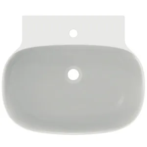 Waschbecken „Linda-X“ 60 × 50 × 13,5 cm, Hahnlochposition mittig in Seidenweiß