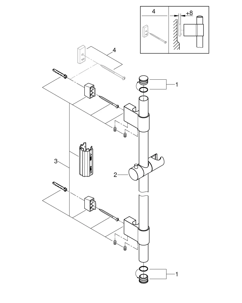 Grohe Rainshower Brausestange 1.150 mm, chrom Grohe Rainshower Brausestange 1.150 mm, chrom