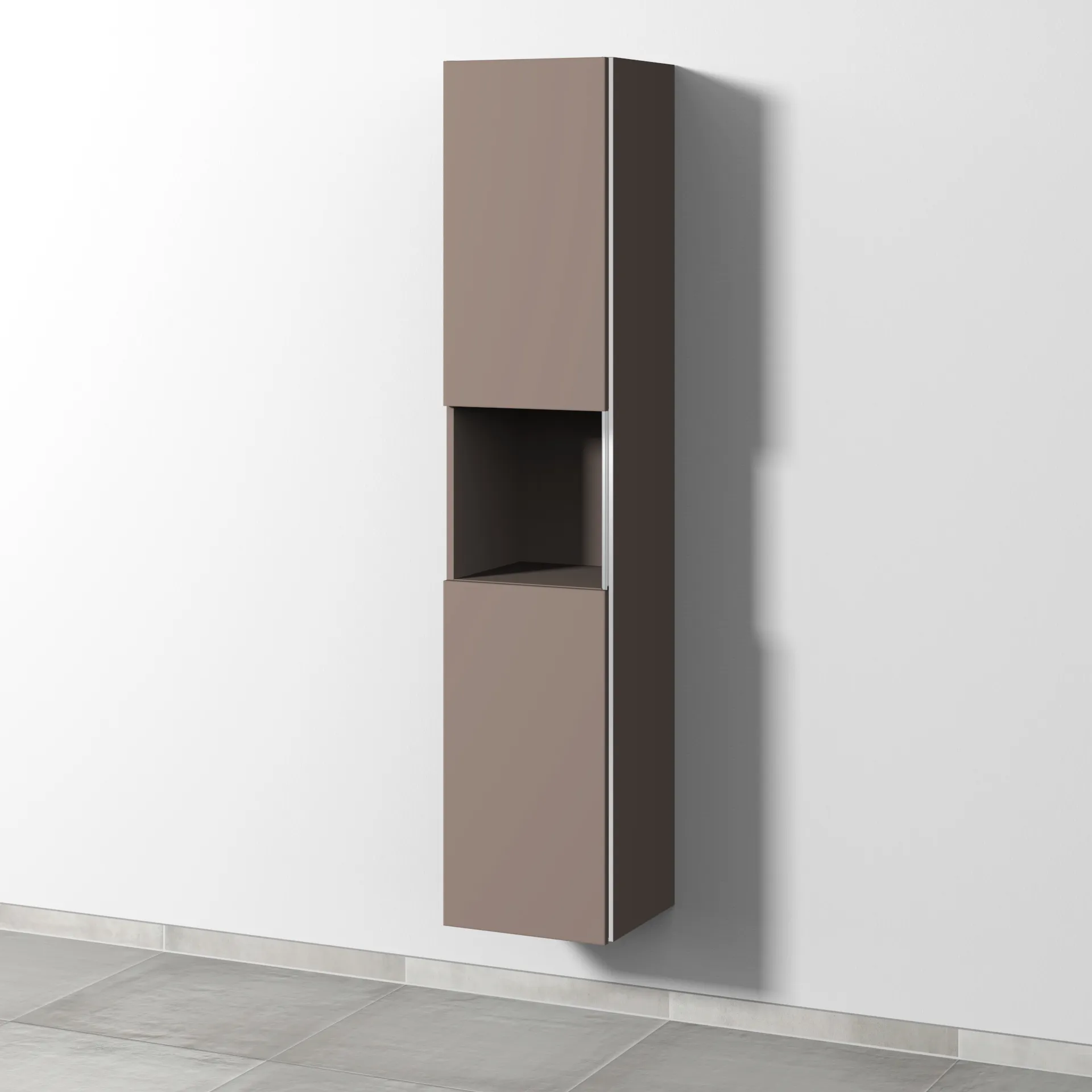 Sanipa Hochschrank „3way“ 350 × 1700 × 345 mm Anschlag links, in Taupe (matt), Anschlag links
