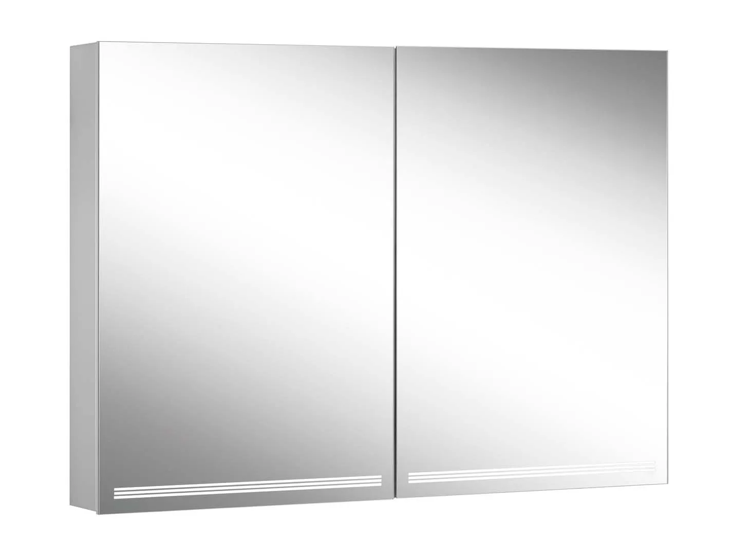 Schneider Spiegelschrank GRLL 100/2/LED - Silber eloxiert, 995x700x120mm, LED-Beleuchtung 4000K Schneider Spiegelschrank GRLL 100/2/LED - Silber eloxiert, 995x700x120mm, LED-Beleuchtung 4000K