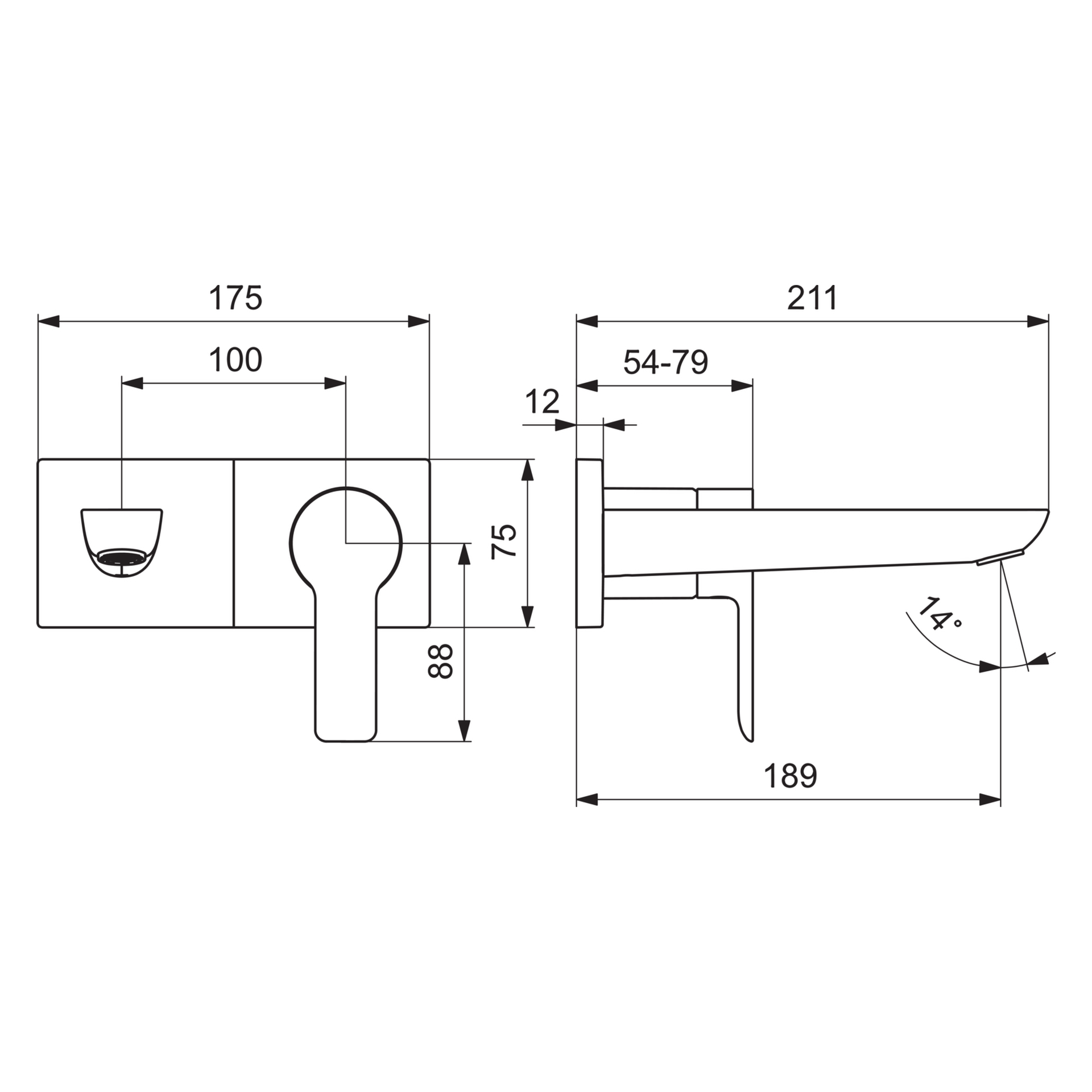 HA Einhebelmischer Fertigmontageset für Waschtischbatterie HANSALIGNA 4489 Rosette eckig Ausladung 190 mm DN 15 Chrom