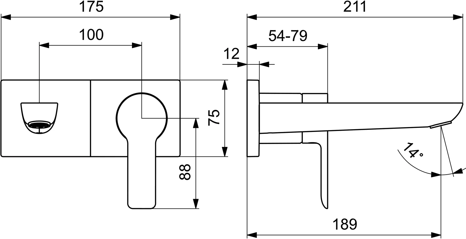 HansaLIGNA Waschtischarmatur Einhebelmischer Fertigmontageset 4489 Rosette eckig Ausladung 190 mm DN 15 Chrom