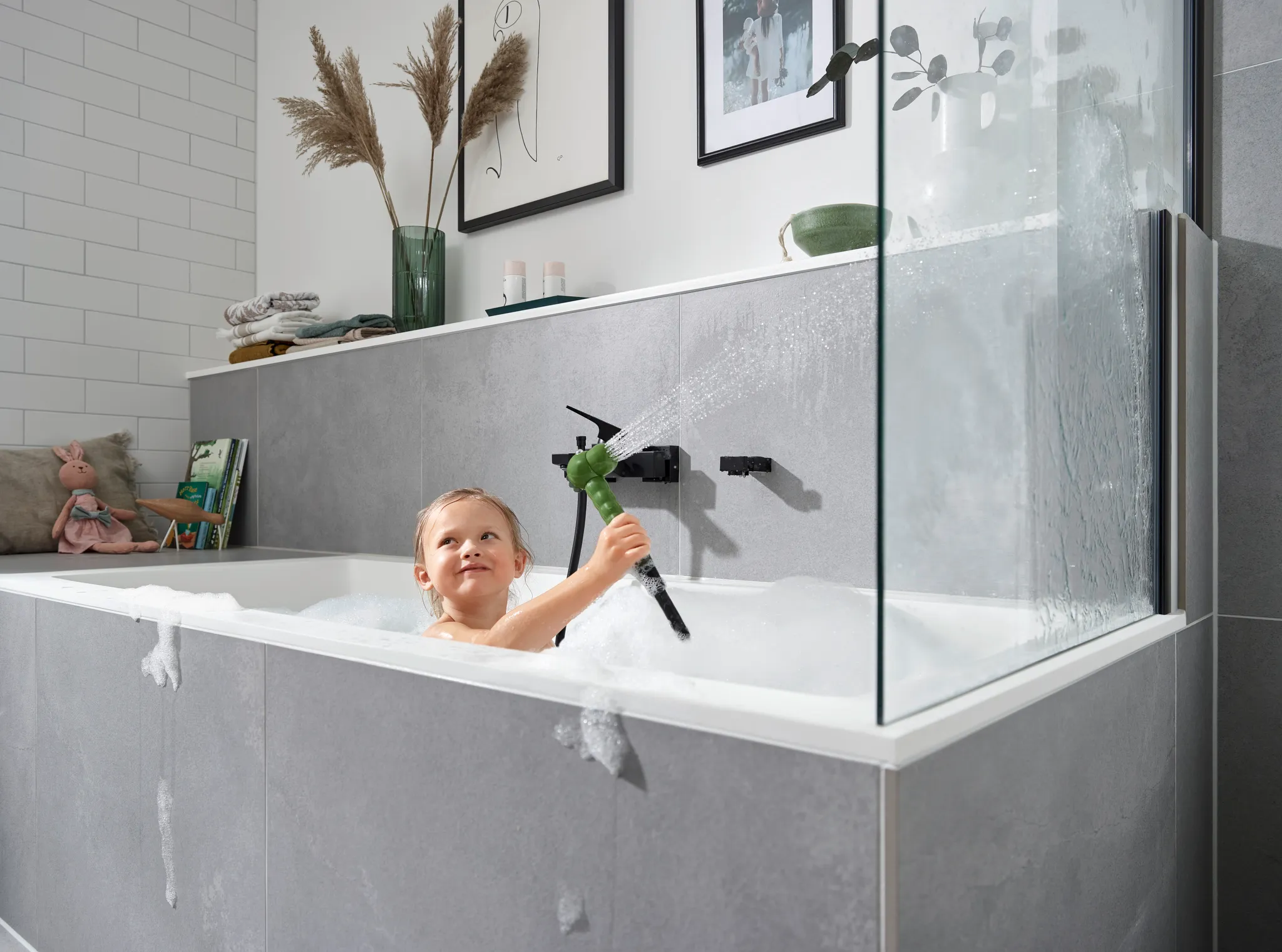 Hansgrohe Jocolino Kinderhandbrause Krokodil 2jet, grün