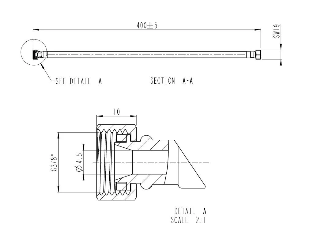 VitrA Ersatzteil Aquacare Flexschlauch F3/8 x F3/8 400 mm DN6