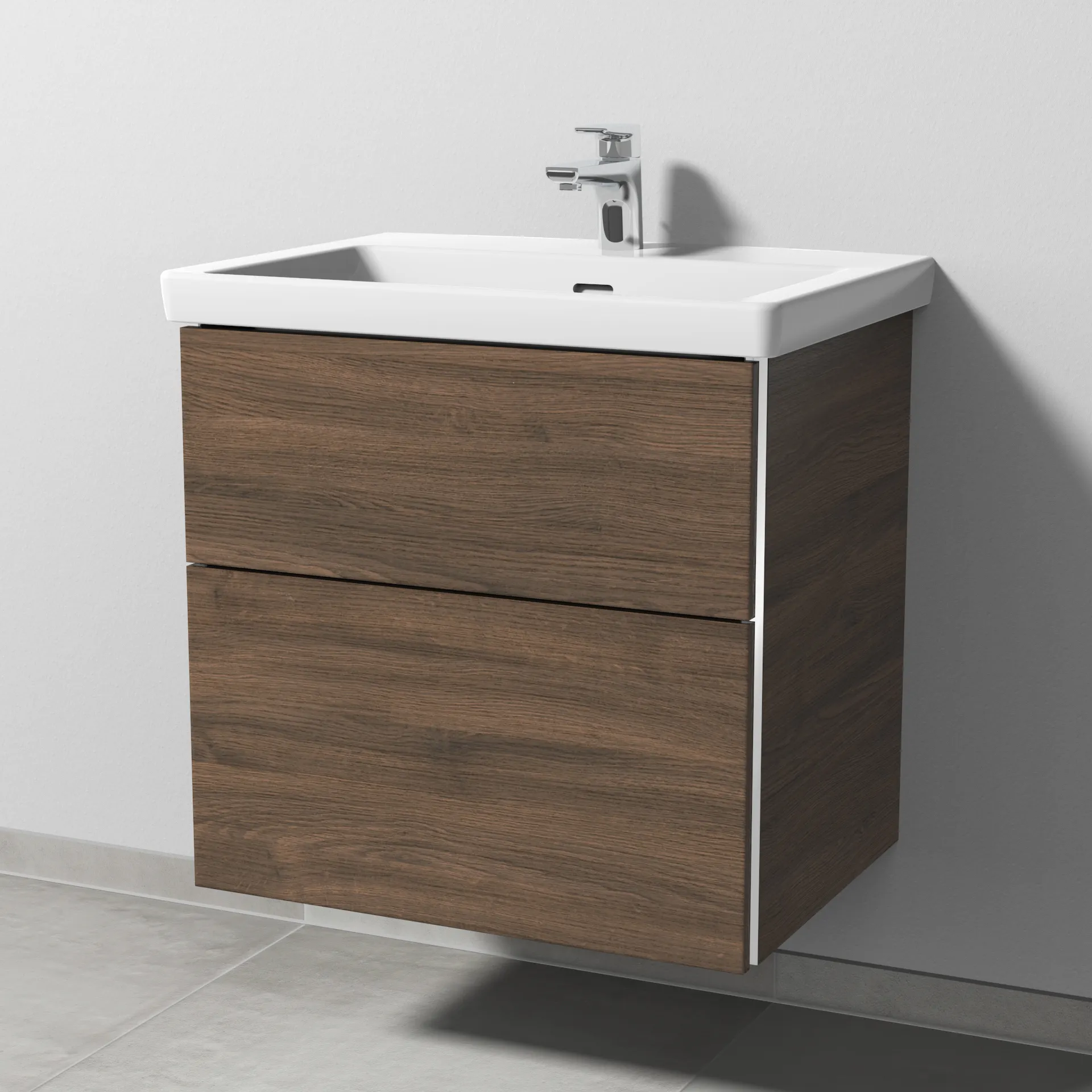 Waschtischunterbau mit Auszügen 3way (BR847) 588x605x462 Anthrazit-Matt