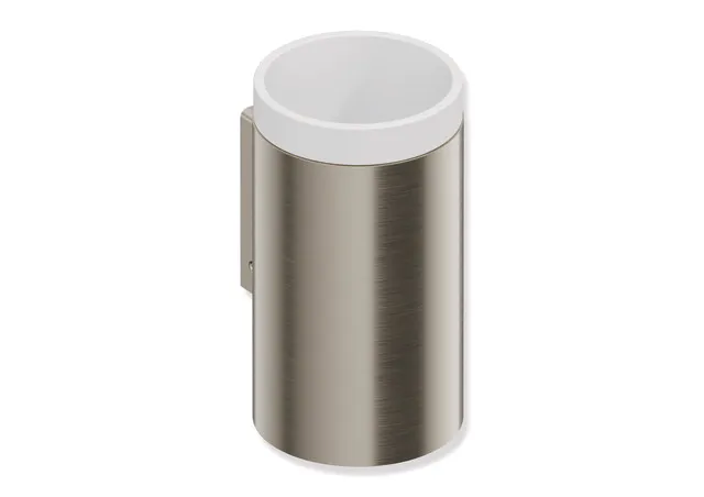 Becher mit Halter des Systems 162, Halter aus Edelstahl, PVD, Becher aus mattem Polyamid, weiß, in Farbe CK (messing glänzend) Becher mit Halter des Systems 162, Halter aus Edelstahl, PVD, Becher aus mattem Polyamid, weiß, in Farbe CK (messing glänzend)