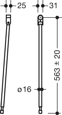 HEWI Bodenstütze in Reinweiß HEWI Bodenstütze in Reinweiß