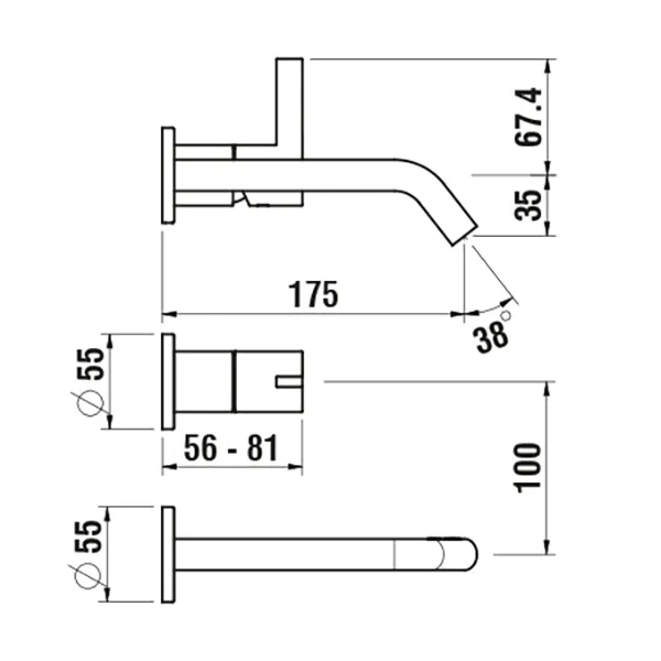 Laufen KARTELL Laufen H311336 2-Loch Einhebel-Waschtischmischer Unterputz Simibox 175mm PVD Roségold Laufen KARTELL Laufen H311336 2-Loch Einhebel-Waschtischmischer Unterputz Simibox 175mm PVD Roségold