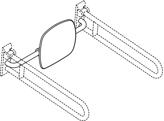 Rückenstütze, WA = 150mm SK-Griff-Montage signalweiß