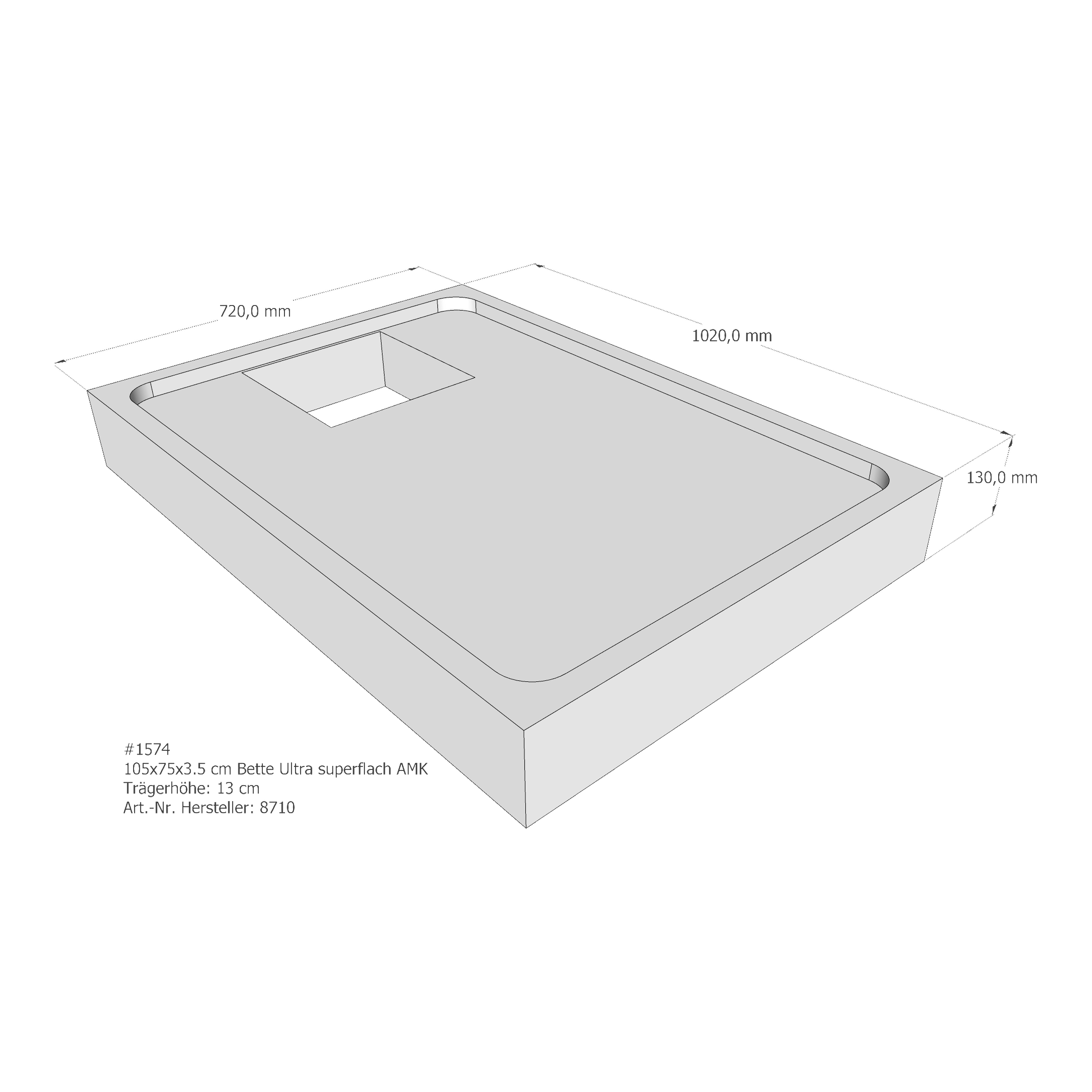Duschwannenträger für Bette Ultra (superflach) 105 × 75 × 3,5 cm Breite: 75 cm / Länge: 105 cm Duschwannenträger für Bette Ultra (superflach) 105 × 75 × 3,5 cm Breite: 75 cm / Länge: 105 cm