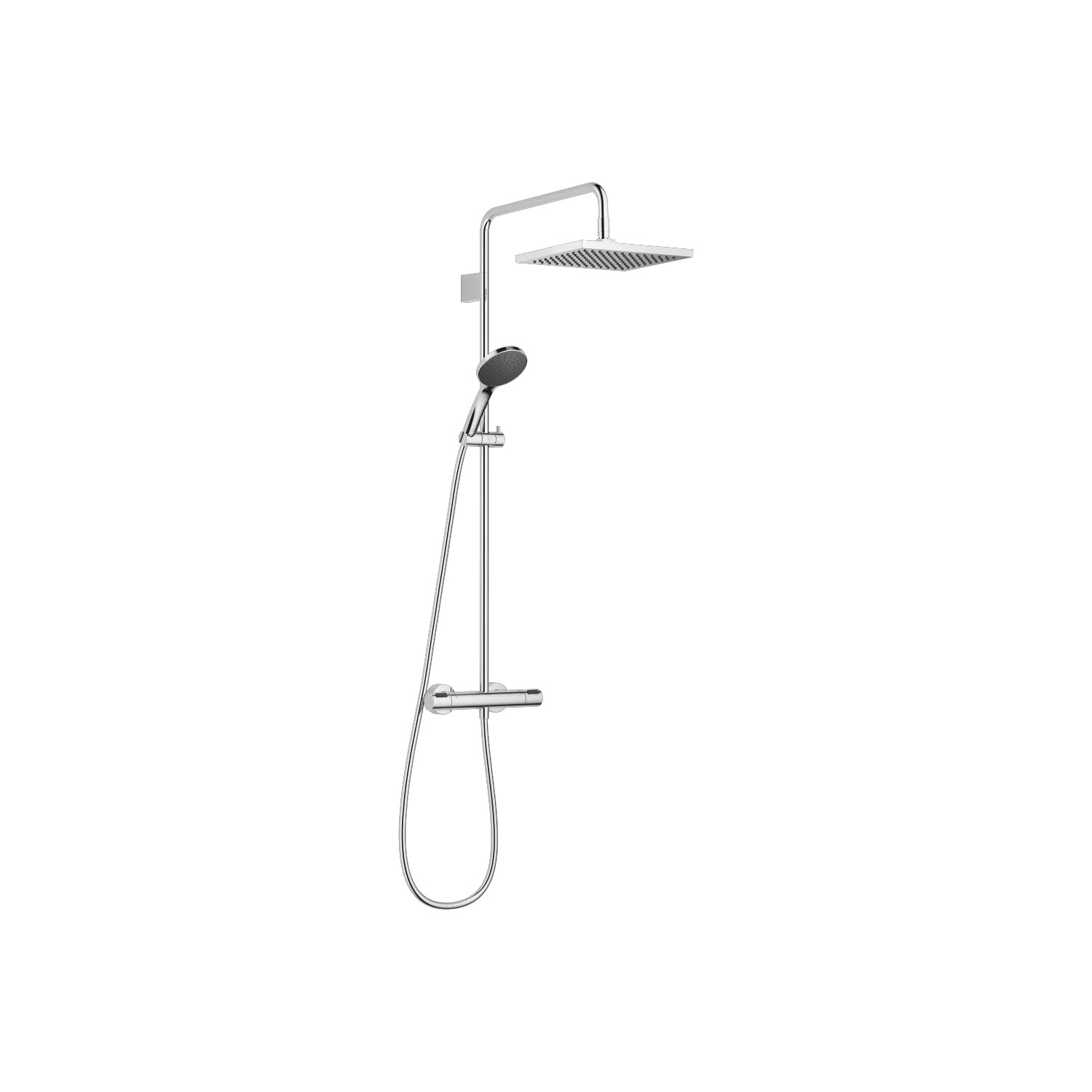 Dornbracht Showerpipe SERIENSPEZIFISCH mit Brause-Thermostat, Chrom, 300 x 240 mm, Höhe bis Regenbrause 970 mm, Ausladung Standbrause 454 mm
