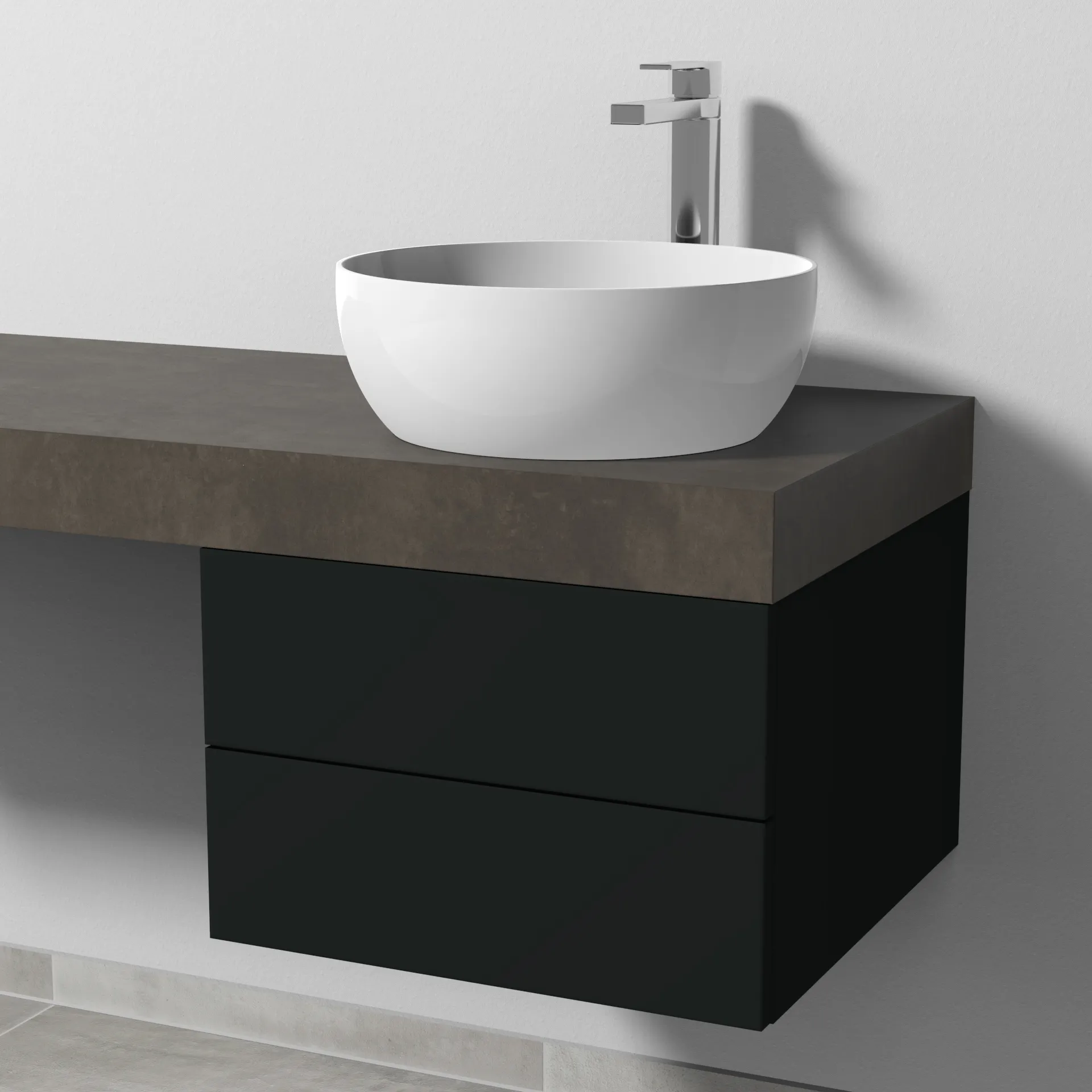 Sanipa Waschtischunterschrank „2morrow“ 500 × 340 × 520 mm in Vulkan (matt)