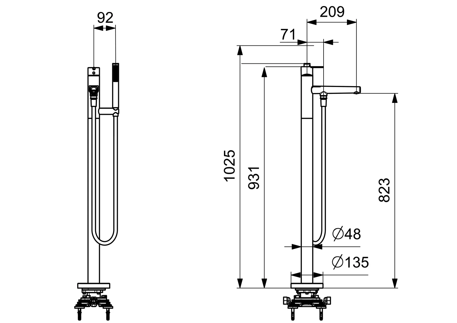 HansaVANTIS Style EHM Badebatterie mit Standrohr 5483 Ausladung 209 mm Chrom HansaVANTIS Style EHM Badebatterie mit Standrohr 5483 Ausladung 209 mm Chrom