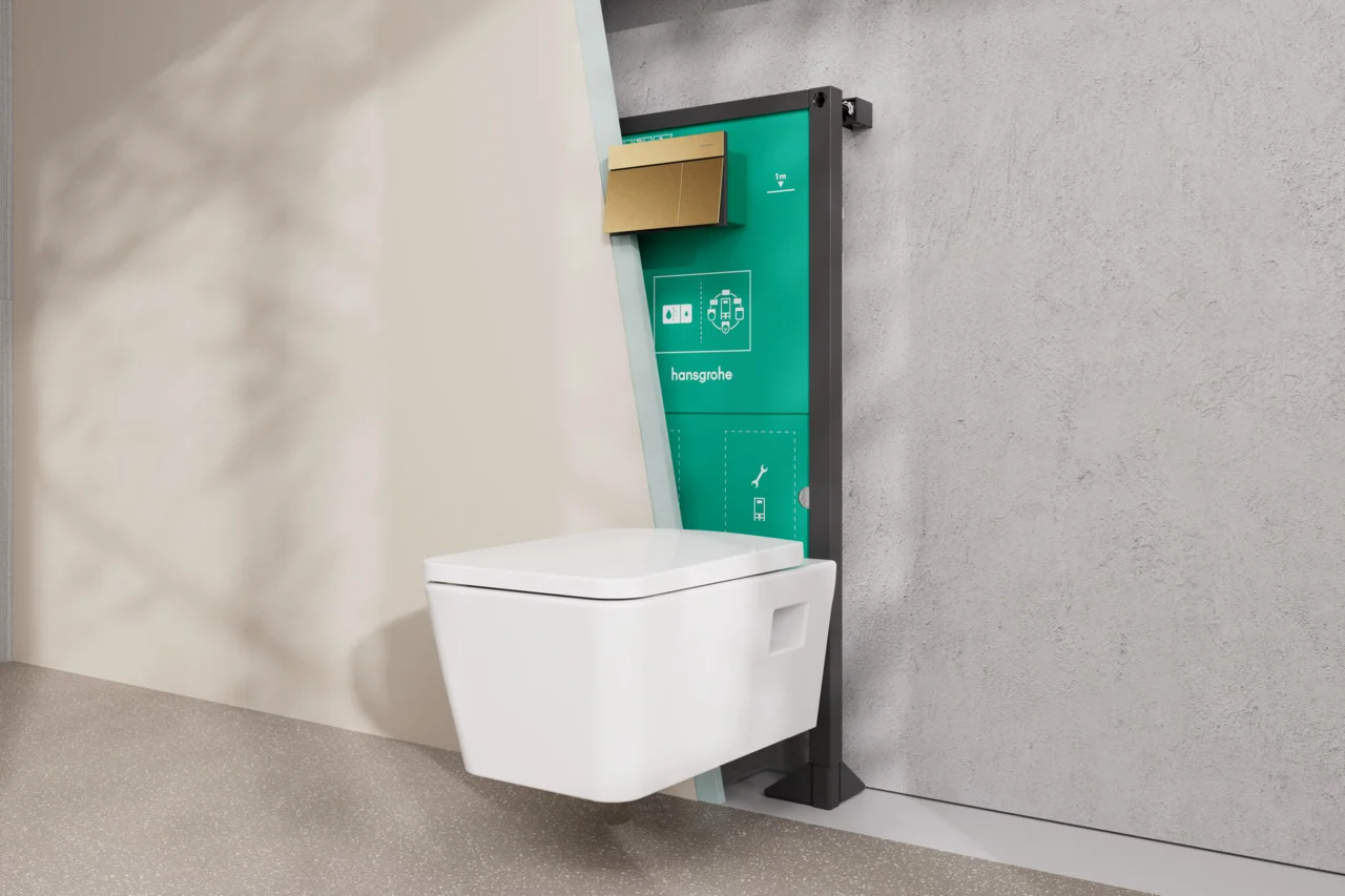 Hansgrohe EluPura Original Q Wand-WC, spülrandlos, glänzend, 540 mm Höhe, horizontaler Abgang, AquaChannel Flush Hansgrohe EluPura Original Q Wand-WC, spülrandlos, glänzend, 540 mm Höhe, horizontaler Abgang, AquaChannel Flush