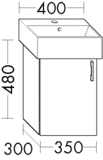 Burgbad Waschtischunterschrank Sys30, Catalano Premium 40VPN, 1 Tür, 350 x 300 mm Tiefe, 480 mm Höhe Burgbad Waschtischunterschrank Sys30, Catalano Premium 40VPN, 1 Tür, 350 x 300 mm Tiefe, 480 mm Höhe