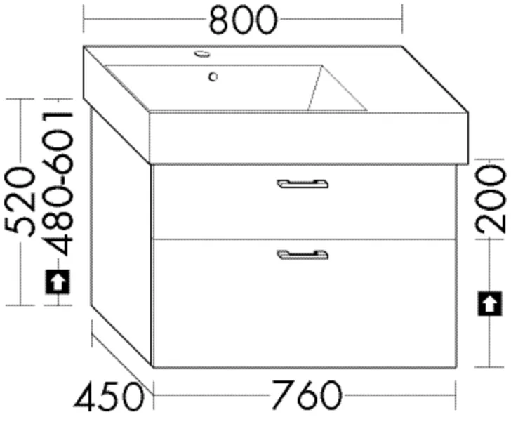 Waschtischunterschrank Catalano Premium Sys30 von burgbad – 450 mm tief, 760 mm breit, 520 mm hoch, mit Siphonausschnitt und Auszug Waschtischunterschrank Catalano Premium Sys30 von burgbad – 450 mm tief, 760 mm breit, 520 mm hoch, mit Siphonausschnitt und Auszug