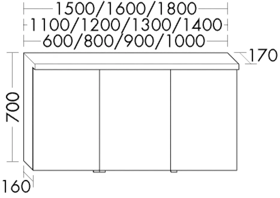 Spiegelschrank, Spiegeltüren beidseitig verspiegelt;LED-Beleuchtung, 2700 K - 6500 K;Energieeffizienzklasse G;1 Schalter-/Steckdosenelement;Lichttemperatur-Steuerung: Kalt/Warmweiß und Dimmfunktion;1 Doppelsteckdose;Glaseinlegeböden;1 Vergrößerungsspiege Spiegelschrank, Spiegeltüren beidseitig verspiegelt;LED-Beleuchtung, 2700 K - 6500 K;Energieeffizienzklasse G;1 Schalter-/Steckdosenelement;Lichttemperatur-Steuerung: Kalt/Warmweiß und Dimmfunktion;1 Doppelsteckdose;Glaseinlegeböden;1 Vergrößerungsspiege