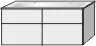 Sanipa Glas-Waschtisch-Set mit Waschtischunterschrank „3way“ 130 × 48,7 × 58,2 cm in Weiß-Soft