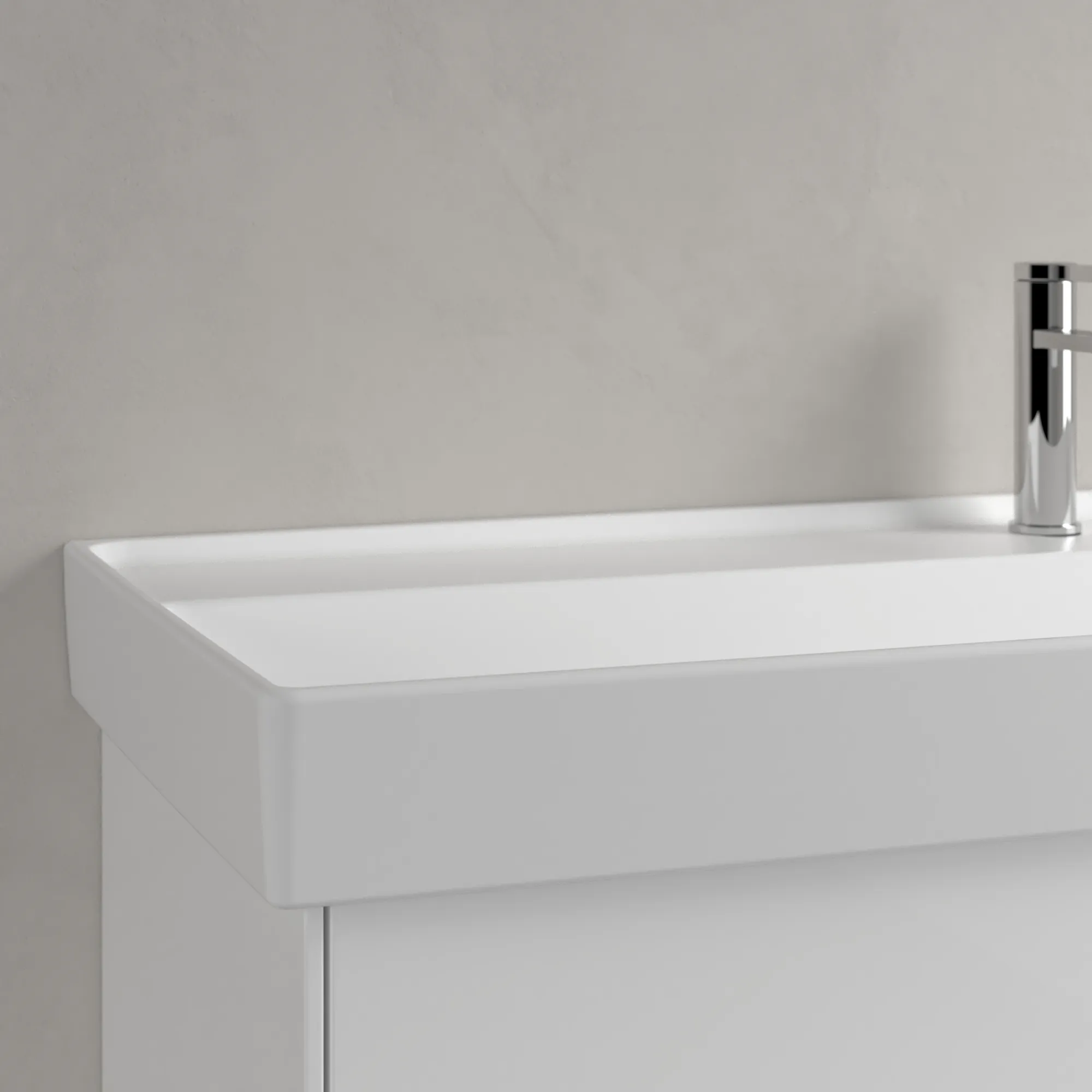 Villeroy & Boch Schrankwaschtisch aus TitanCeram „Collaro“ 1200 × 470 × 160 mm, mit Hahnlochbohrung, Hahnlochposition mittig in Stone White