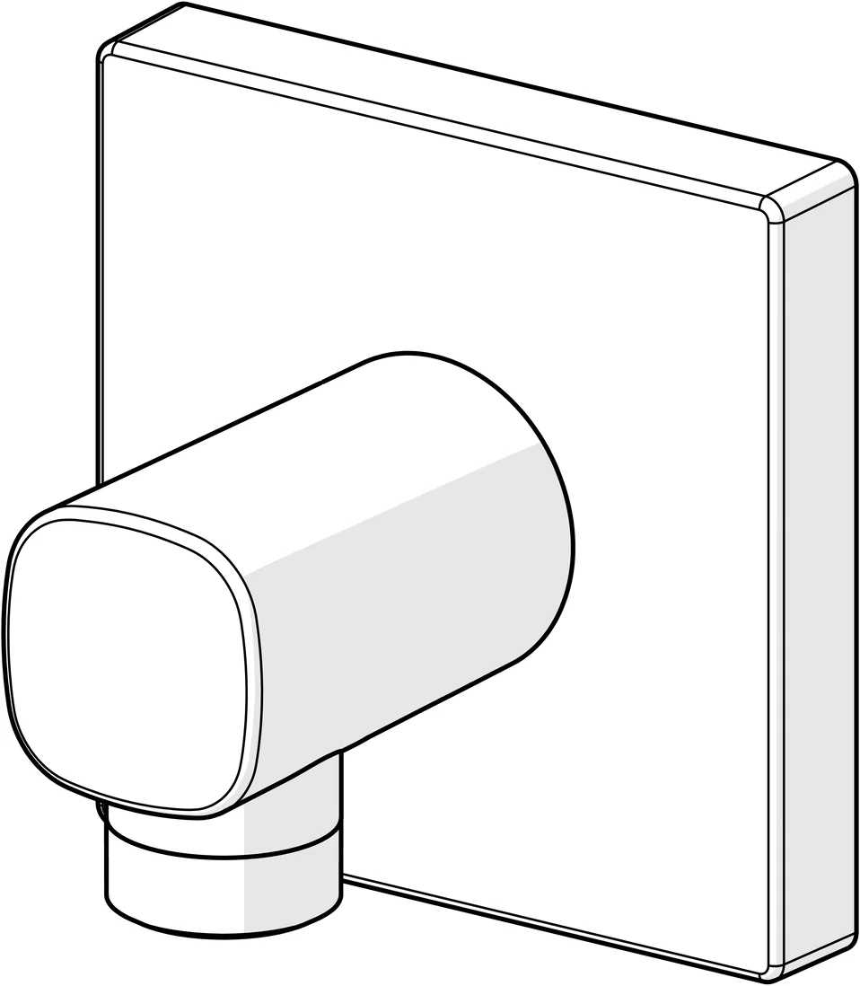 HansaLIVING Wandanschlussbogen HansaLIVING 5118 Rosette eckig G1⁄2 DN15 Chrom