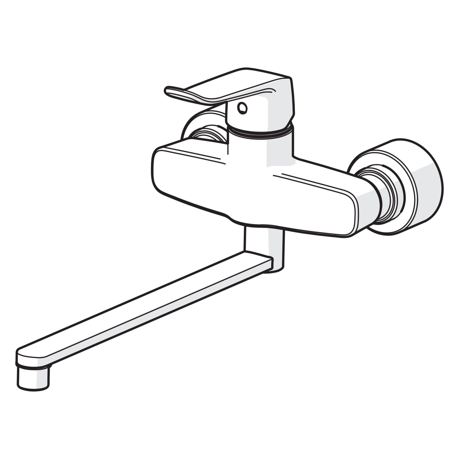 Einhand-Waschtischarmatur Bedienungshebel lang „Clinica“ Ausladung 377 mm in Chrom Einhand-Waschtischarmatur Bedienungshebel lang „Clinica“ Ausladung 377 mm in Chrom