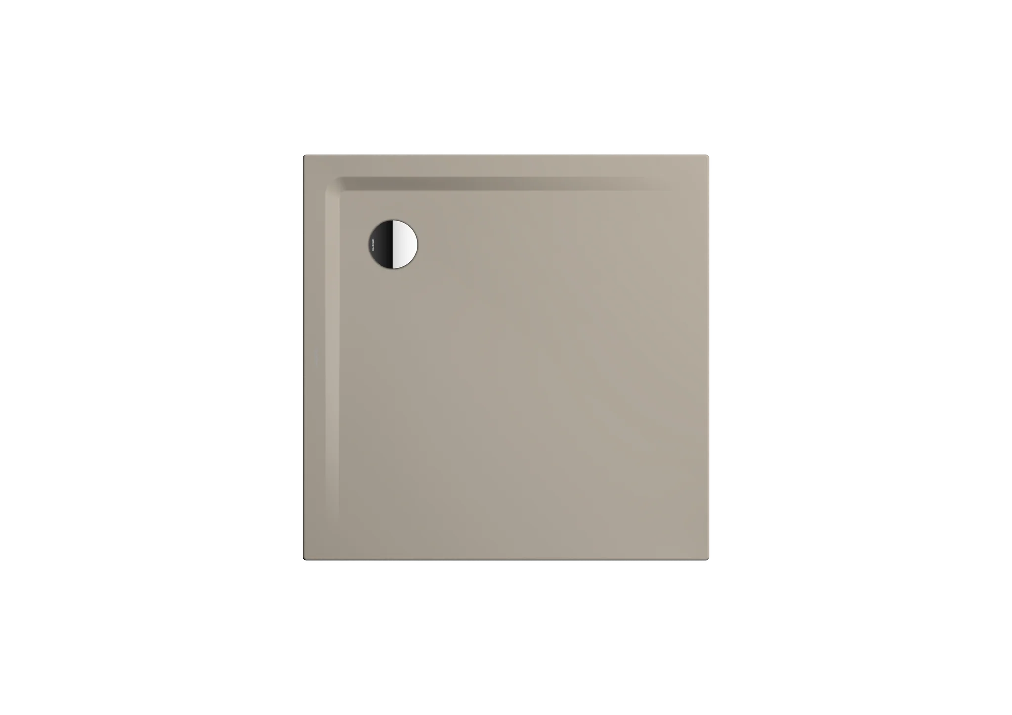 Kaldewei SUPERPLAN Duschfläche 1000x1000 mm, warm grey 30, Perl-Effekt, bodengleich, Eckablauf