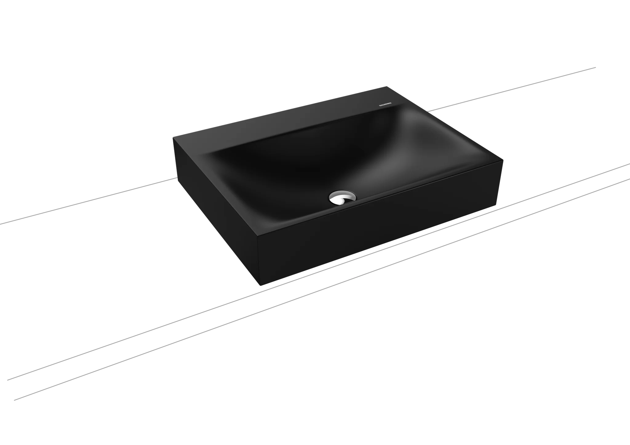 Kaldewei SILENIO Aufsatzwaschtisch, 600x460 mm, Randhöhe 120 mm, cool grey 90, Perl-Effekt, Antidröhn, mit Überlauf, alpinweiß