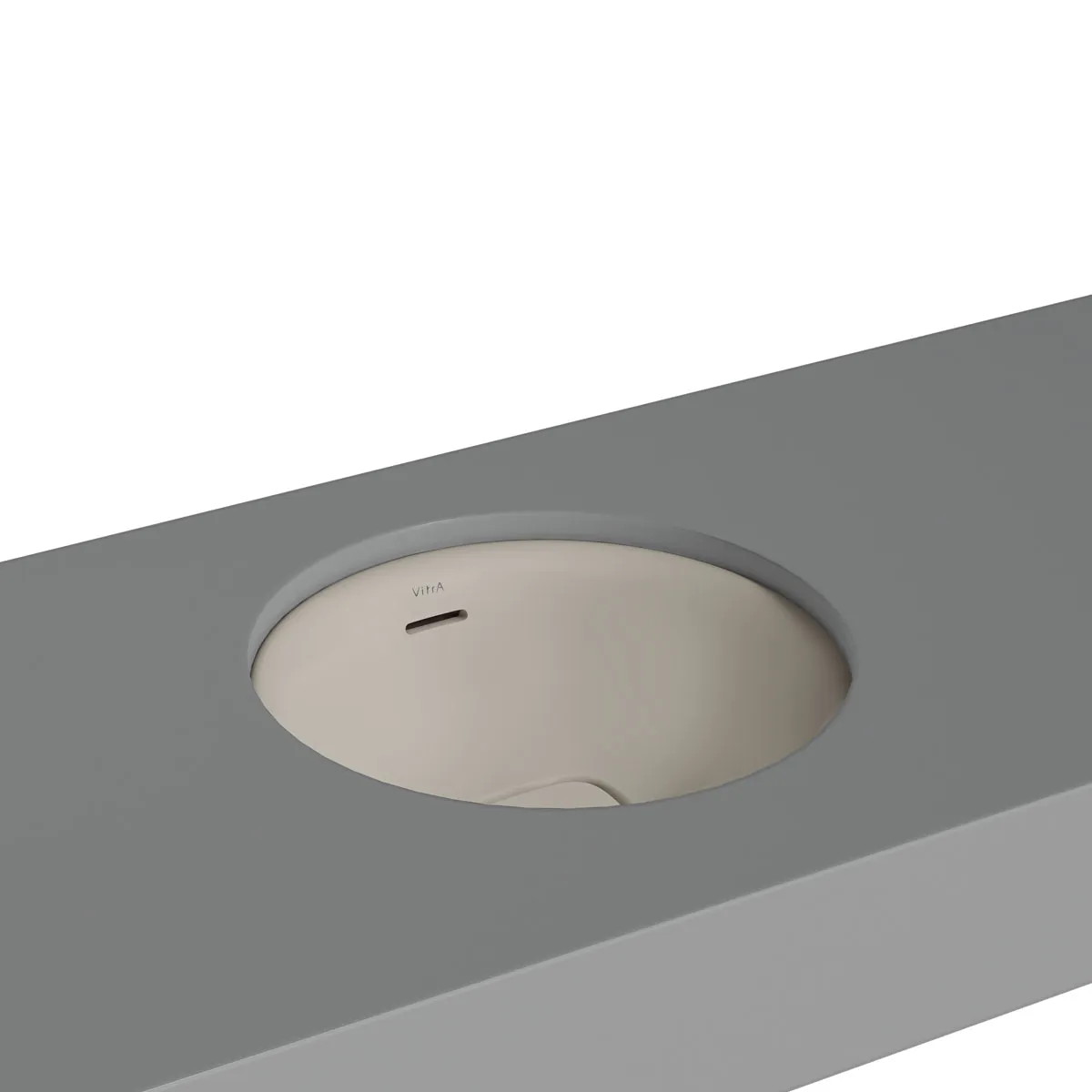 VitrA New Metropole Unterbauwaschtisch rund 40 cm mit Überlaufschlitz, Farbe: Taupe Matt VitrA New Metropole Unterbauwaschtisch rund 40 cm mit Überlaufschlitz, Farbe: Taupe Matt