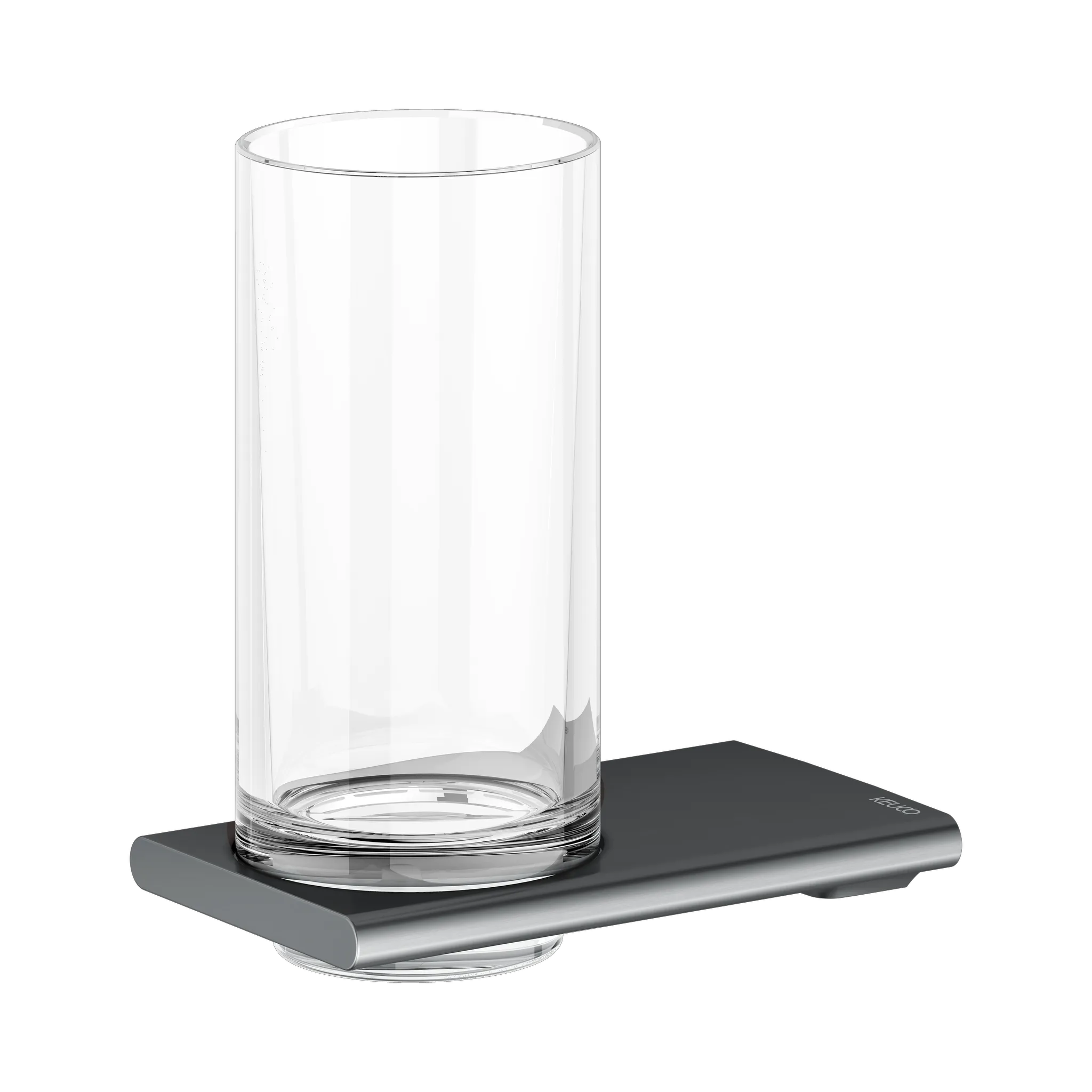 Edition 400 11550139000 Glashalter mit Echtkristall-Glas Schwarzchrom gebürstet