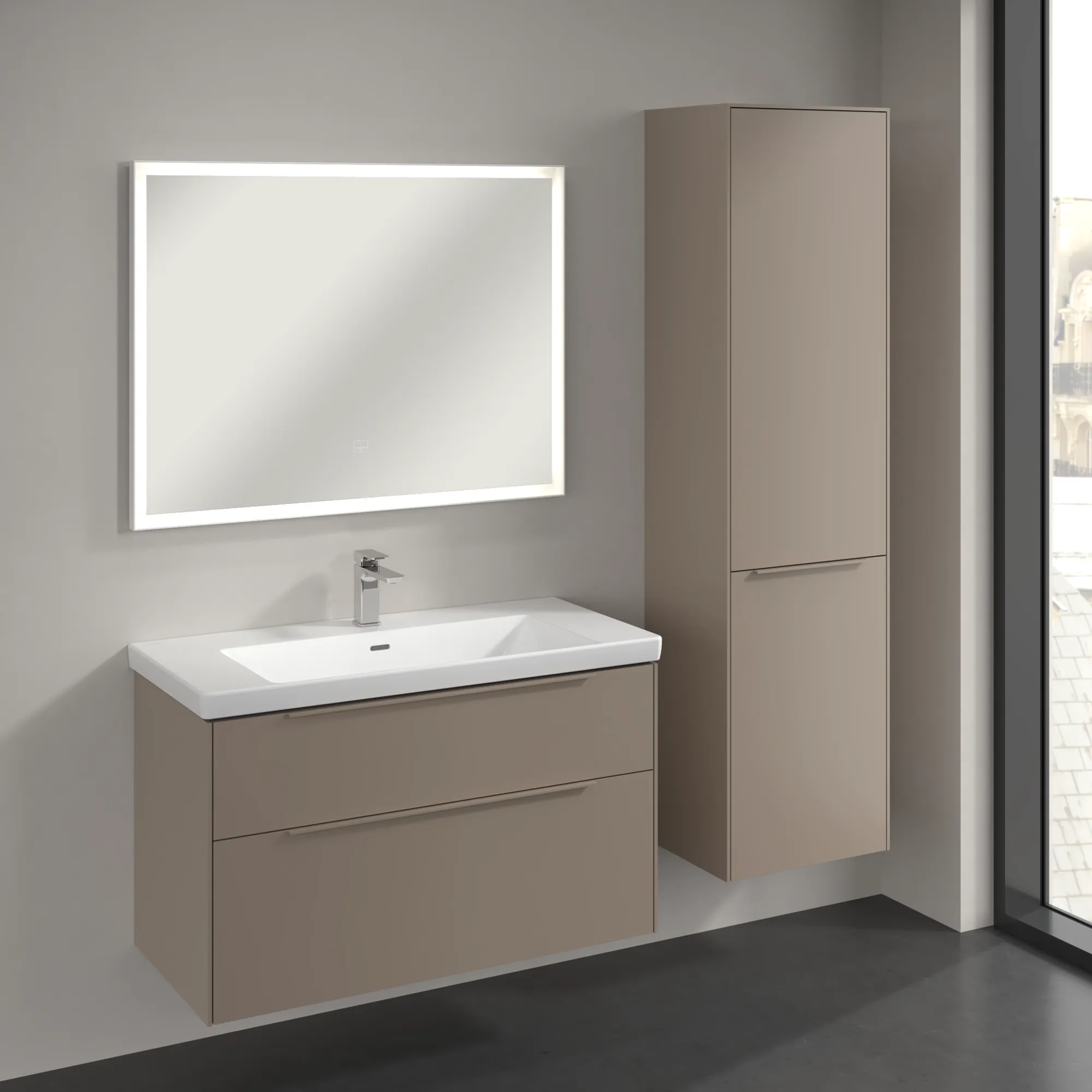 Villeroy & Boch Hochschrank mit Wäschekorb-Klappe „Subway 3.0“ 45 × 171 × 36,2 × 36,2 cm 1 Tür, 1 Wäscheklappe, 1 × fixer Fachboden, Anschlag: rechts, 2 × Glasfachboden, 1 Tür, Anschlag rechts Villeroy & Boch Hochschrank mit Wäschekorb-Klappe „Subway 3.0“ 45 × 171 × 36,2 × 36,2 cm 1 Tür, 1 Wäscheklappe, 1 × fixer Fachboden, Anschlag: rechts, 2 × Glasfachboden, 1 Tür, Anschlag rechts