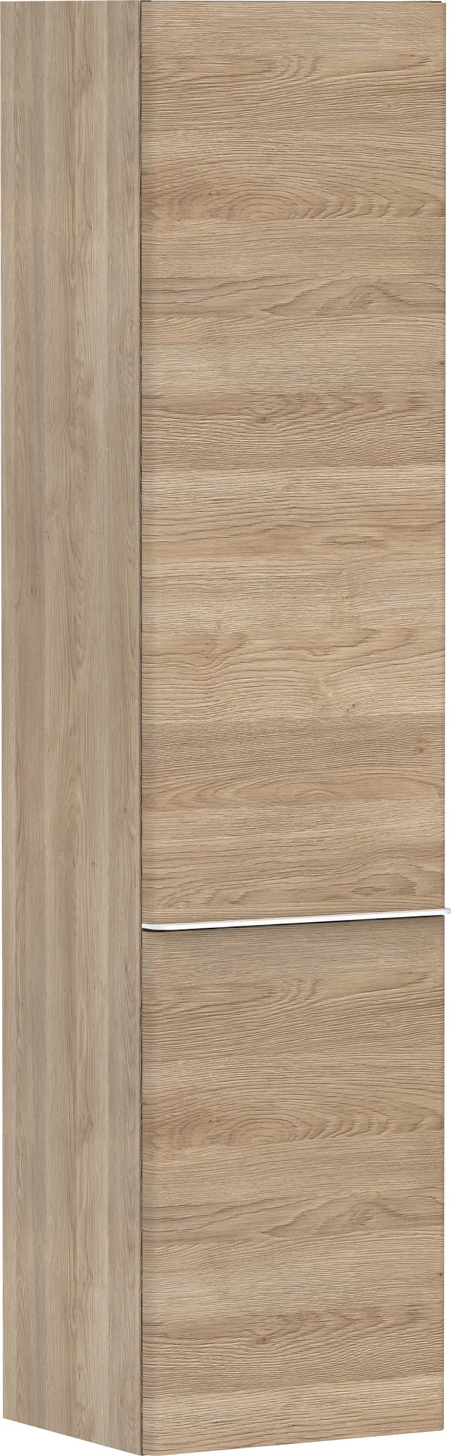 Xelu Q Hochschrank Eiche Natur 400/350, Türanschlag rechts Chrom