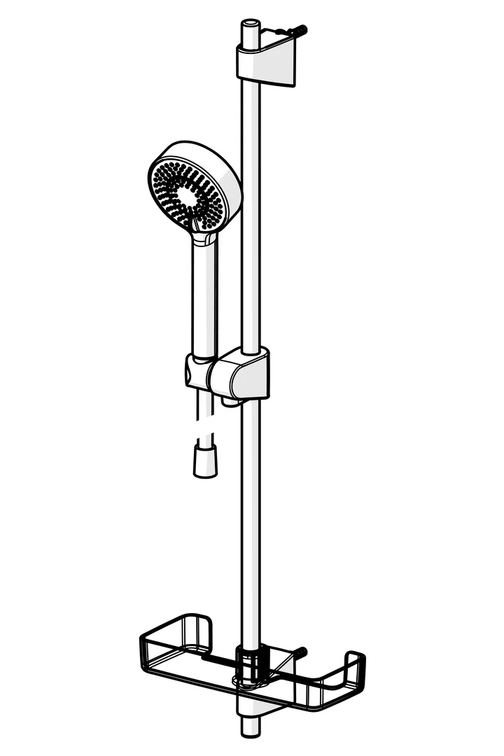 HansaBASICJET Wandstangen-Brausenset HansaBASICJET 4478 3-strahlig DN15 Chrom