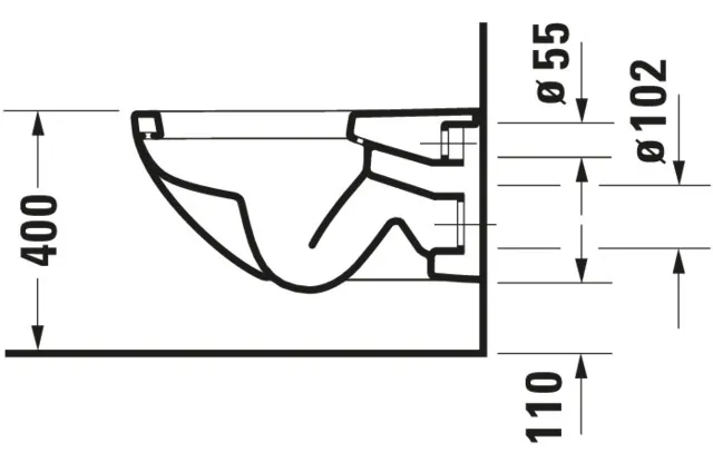 Wand-Tiefspül-WC „Architec“ 36,5 × 31 × 57,5 cm mit HygieneGlaze, mit Spülrand