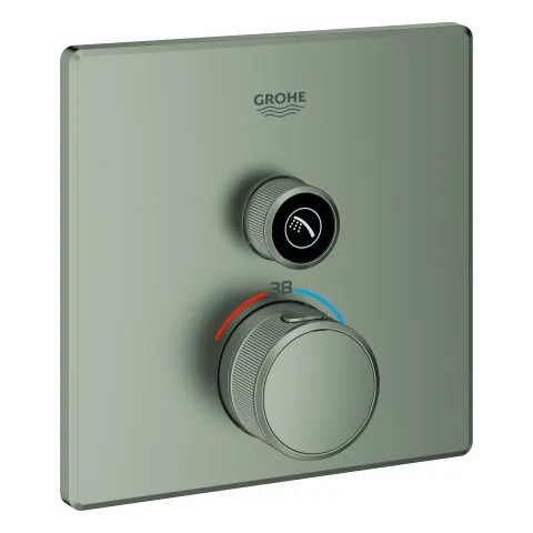 Thermostat Grohtherm SmartControl 29123, mit einem Absperrventil, Fertigmontageset für Rapido SmartBox, Wandrosette eckig Thermostat Grohtherm SmartControl 29123, mit einem Absperrventil, Fertigmontageset für Rapido SmartBox, Wandrosette eckig