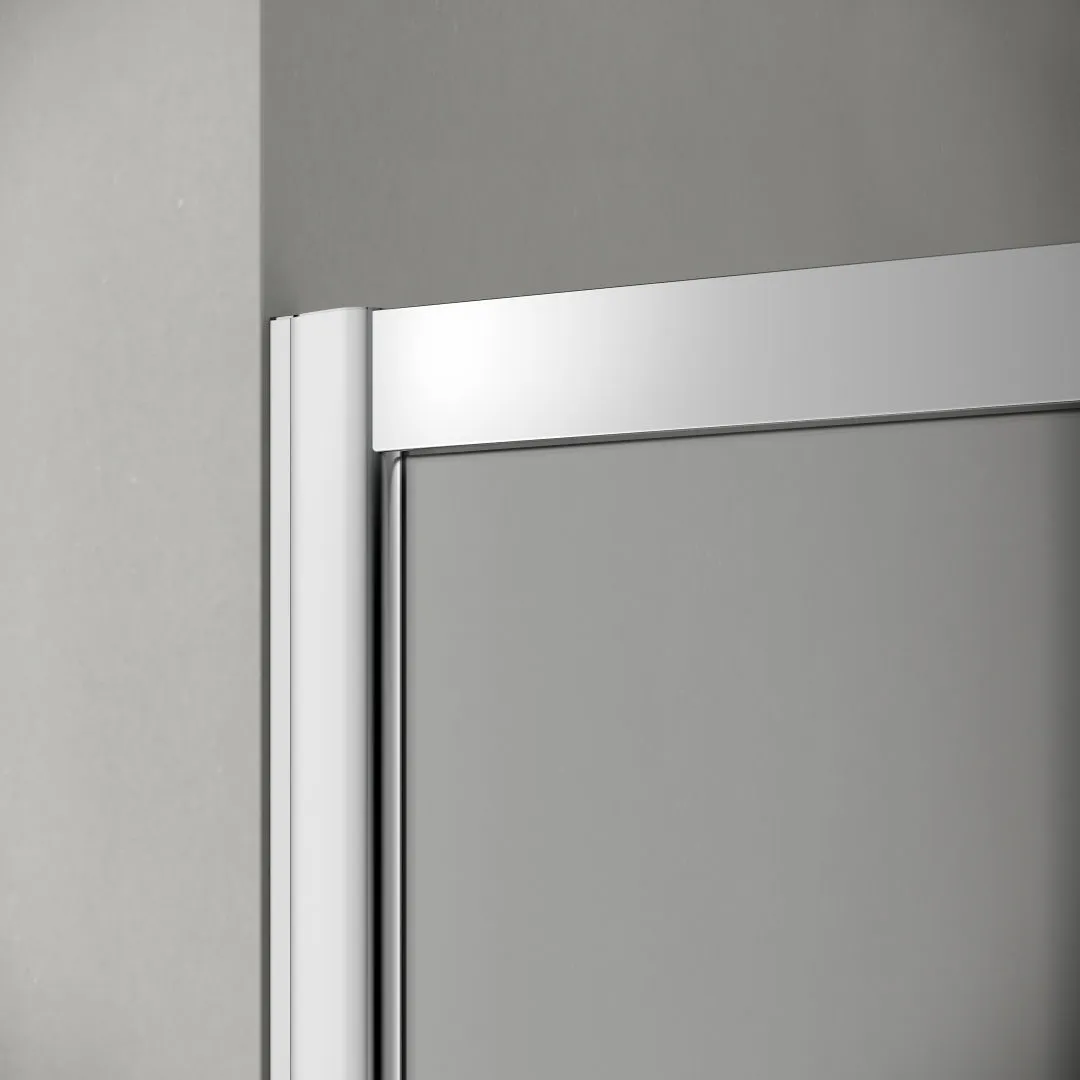 Kermi Duschtür Eckeinstieg 2-teilig (Gleittüren bodenfrei) Halbteil links „PEGA“ Glas Klar, Profile Silber Hochglanz, BV: 770 - 790 mm GAK: 755 - 775 mm WE: 780 - 800 mm H: 1850 mm