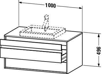 Duravit Waschtischunterschrank wandhängend „Ketho“ 100 × 49,6 × 55 cm in Eiche Schwarz
