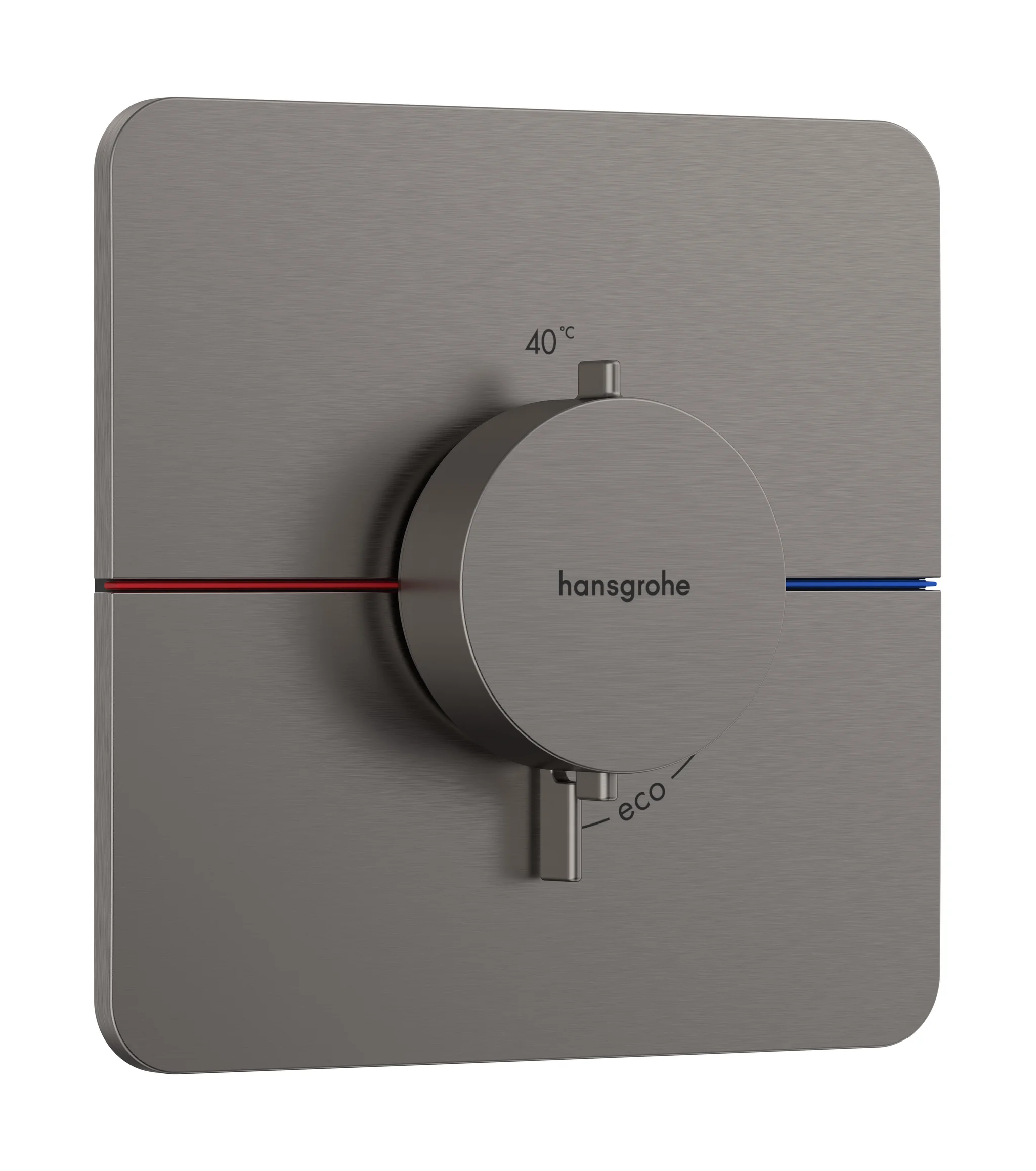 Hansgrohe ShowerSelect Comfort Q Thermostat Unterputz, Brushed Black Chrome, flache Rosette, einfache Installation