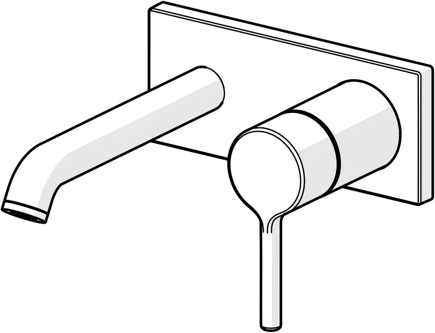 HansaVANTIS Style Waschtischarmatur, Wandmontage, Einhebelmischer, Chrom