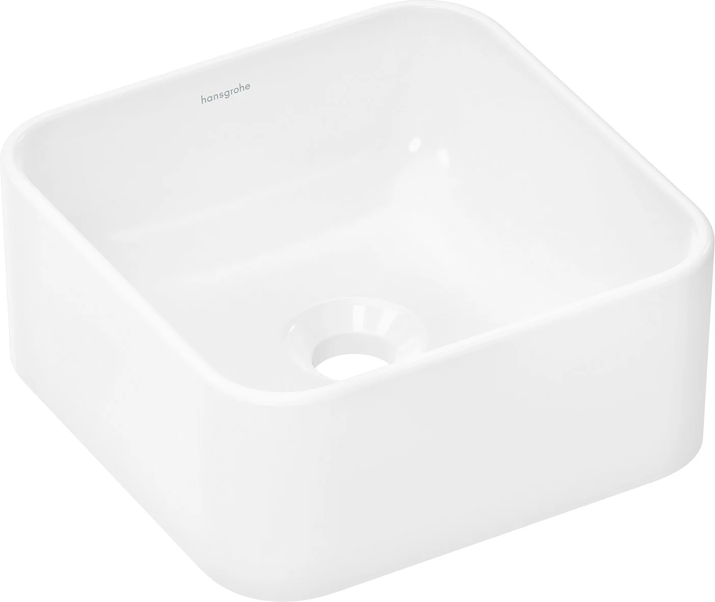 Hansgrohe Aufsatzwaschtisch Xuniva Q, 300x300 mm, weiß, glänzend, ohne Hahnloch und Überlauf Hansgrohe Aufsatzwaschtisch Xuniva Q, 300x300 mm, weiß, glänzend, ohne Hahnloch und Überlauf